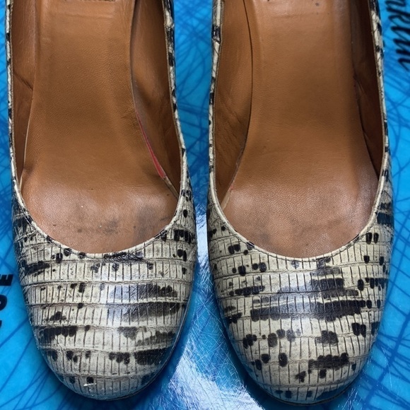 Lanvin black and cream snake skin wedges size 38 - Picture 3 of 10